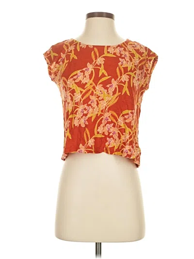 Pre-owned Rachel Zoe Short Sleeve Blouse In Orange