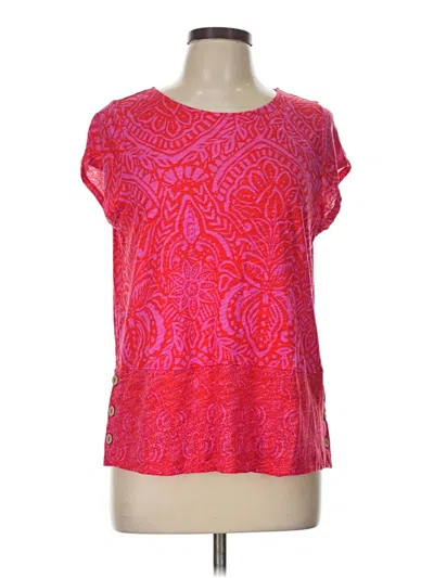 Pre-owned Rachel Zoe Short Sleeve Blouse In Red