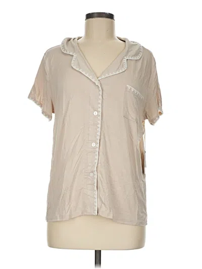 Pre-owned Rachel Zoe Short Sleeve Blouse In Tan