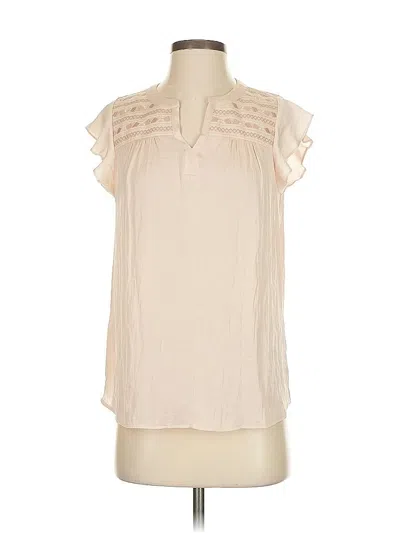 Pre-owned Rachel Zoe Short Sleeve Blouse In White