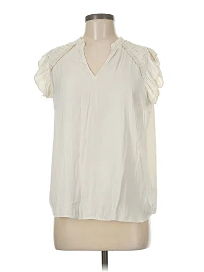 Pre-owned Rachel Zoe Short Sleeve Blouse In White