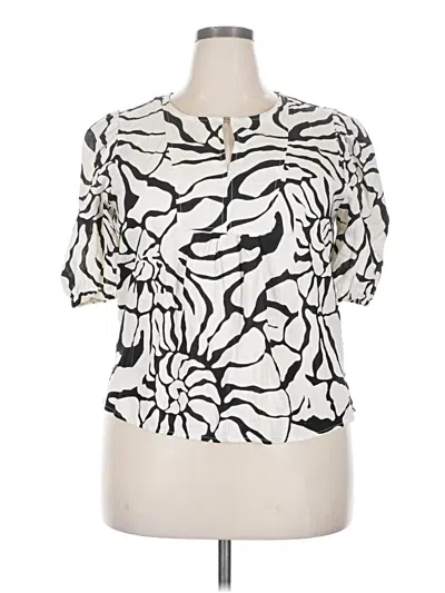 Pre-owned Rachel Zoe Short Sleeve Blouse In White