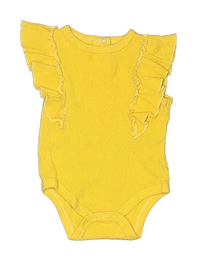 Pre-owned Rachel Zoe Babies' Short Sleeve Onesie In Yellow