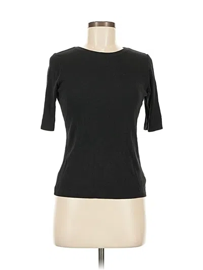 Pre-owned Rachel Zoe Short Sleeve Top Black Crew Neck Tops