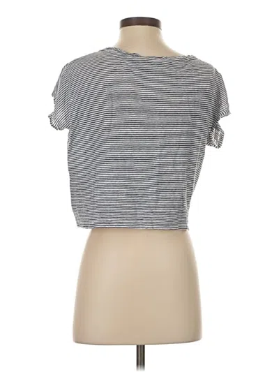 Pre-owned Rachel Zoe Short Sleeve Top Gray Boatneck Tops