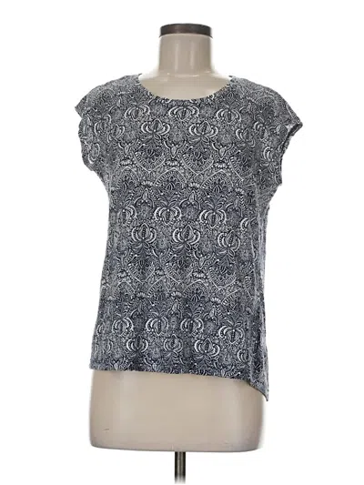 Pre-owned Rachel Zoe Short Sleeve Top Gray Scoop Neck Tops