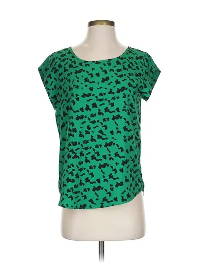 Pre-owned Rachel Zoe Short Sleeve Top Green Scoop Neck Tops