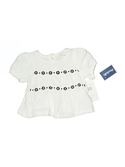 Pre-owned Rachel Zoe Babies' Short Sleeve Top Ivory Square Neckline Tops