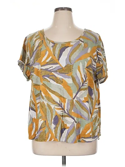 Pre-owned Rachel Zoe Short Sleeve T-shirt In Gold