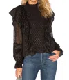 Rachel Zoe Sienna Top In Black & Gold In Multi