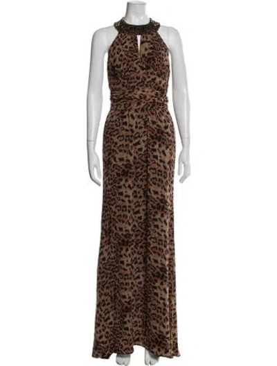 Pre-owned Rachel Zoe Silk Long Dress In Brown