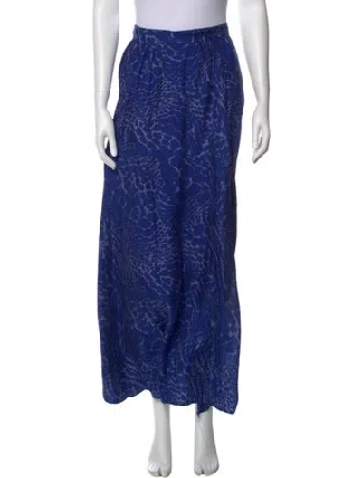 Pre-owned Rachel Zoe Silk Midi Length Skirt W/ Tags In Blue