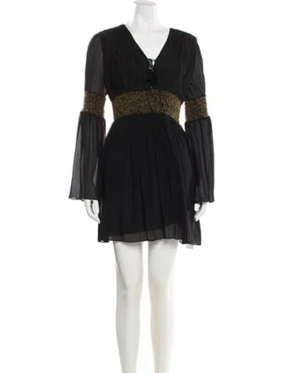 Pre-owned Rachel Zoe Silk Mini Dress In Black