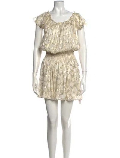 Pre-owned Rachel Zoe Silk Mini Dress In Neutrals