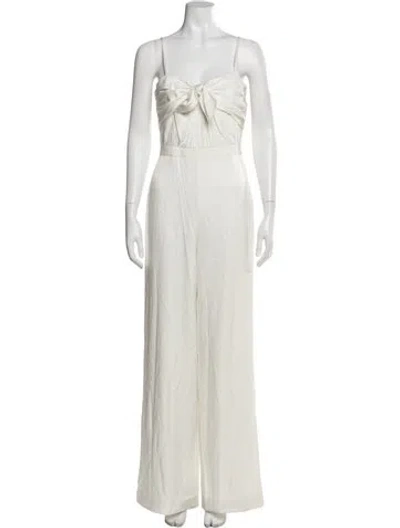 Pre-owned Rachel Zoe Square Neckline Jumpsuit W/ Tags In White