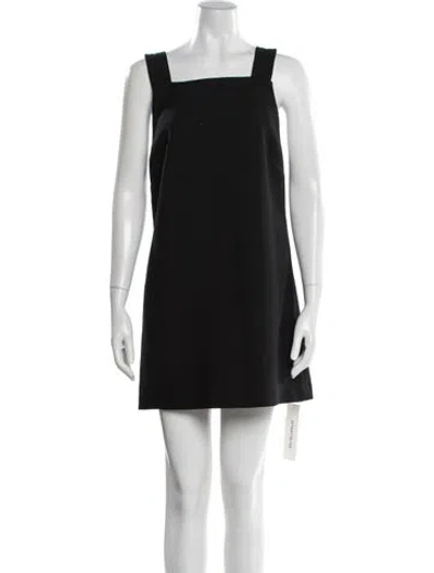 Pre-owned Rachel Zoe Square Neckline Mini Dress In Black