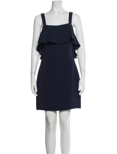 Pre-owned Rachel Zoe Square Neckline Mini Dress In Blue