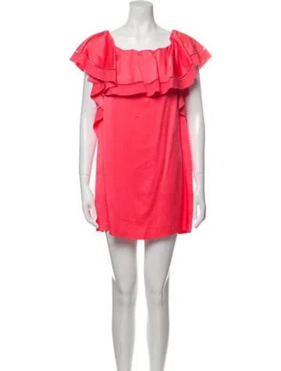 Pre-owned Rachel Zoe Square Neckline Mini Dress In Pink