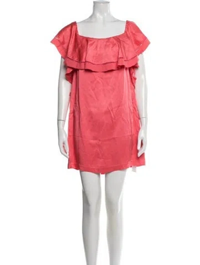 Pre-owned Rachel Zoe Square Neckline Mini Dress In Pink