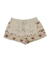 Rachel Zoe Stephanie Embroidered Shorts In Ivory Cotton Silk In Beige