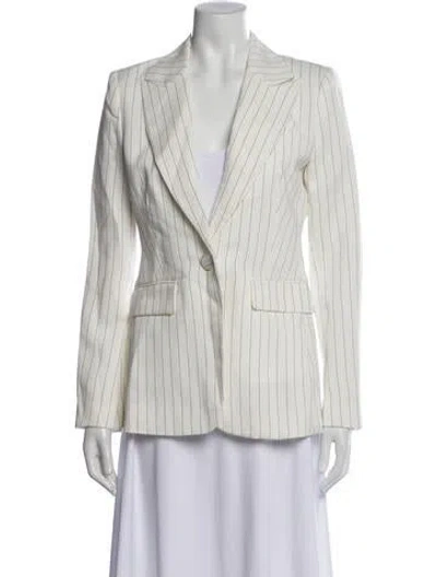 Pre-owned Rachel Zoe Striped Blazer In White