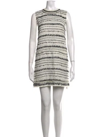Pre-owned Rachel Zoe Striped Mini Dress In Black/neutrals