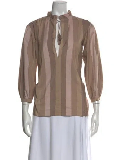 Pre-owned Rachel Zoe Striped V-neck Blouse