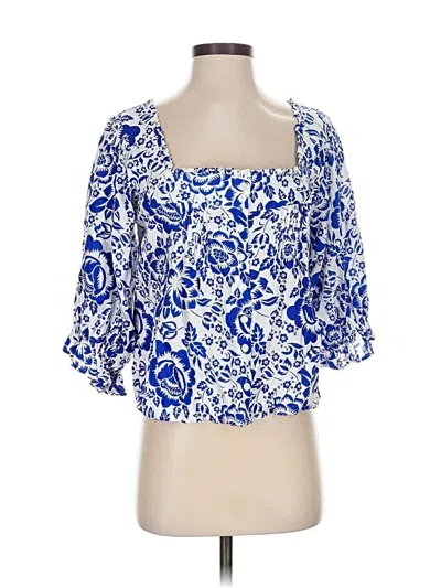 Pre-owned Rachel Zoe Tjx 3/4 Sleeve Blouse In Blue
