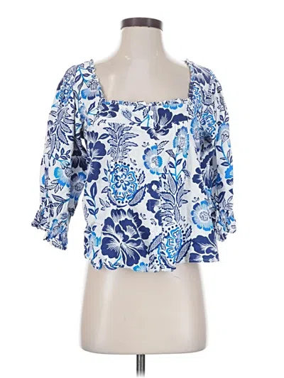 Pre-owned Rachel Zoe Tjx 3/4 Sleeve Blouse In Blue