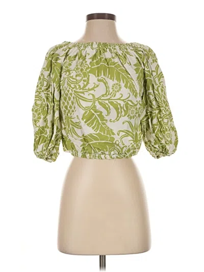 Pre-owned Rachel Zoe Tjx 3/4 Sleeve Blouse In Green