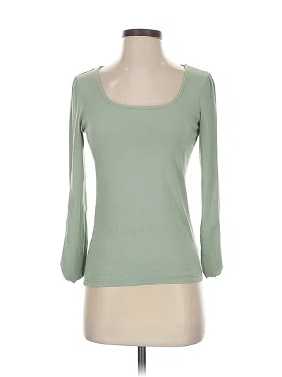 Pre-owned Rachel Zoe Tjx 3/4 Sleeve Top Green Scoop Neck Tops