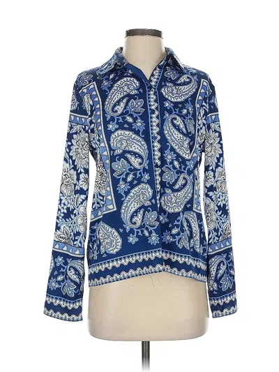 Pre-owned Rachel Zoe Tjx Long Sleeve Blouse In Blue