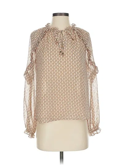 Pre-owned Rachel Zoe Tjx Long Sleeve Blouse In Brown