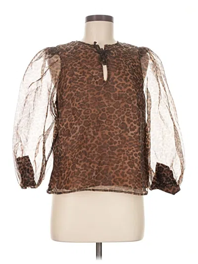 Rachel Zoe Tjx Long Sleeve Blouse In Brown
