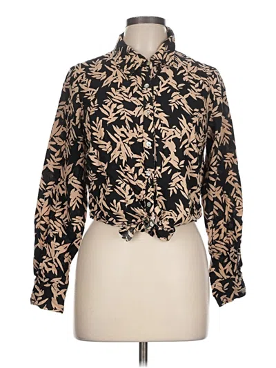 Pre-owned Rachel Zoe Tjx Long Sleeve Blouse In Gold