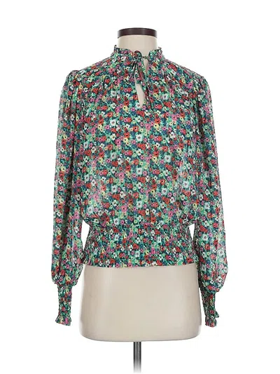 Pre-owned Rachel Zoe Tjx Long Sleeve Blouse In Green