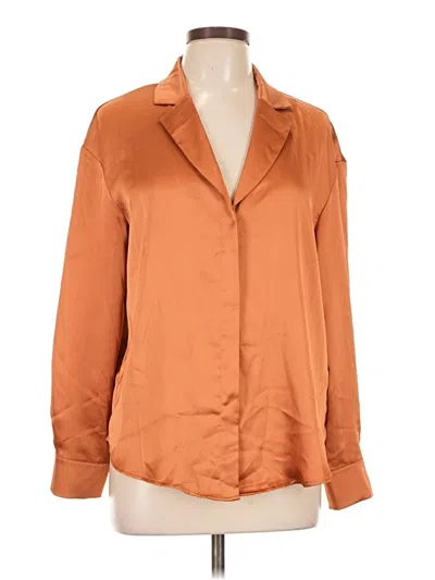 Pre-owned Rachel Zoe Tjx Long Sleeve Blouse In Orange