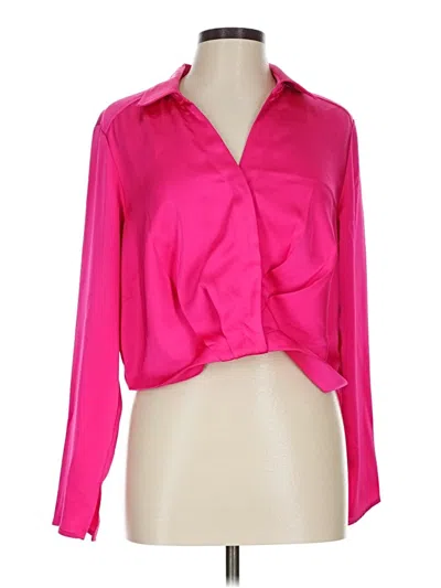 Pre-owned Rachel Zoe Tjx Long Sleeve Blouse In Pink
