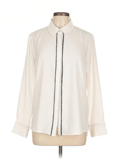 Pre-owned Rachel Zoe Tjx Long Sleeve Blouse In White