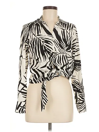 Pre-owned Rachel Zoe Tjx Long Sleeve Blouse In White