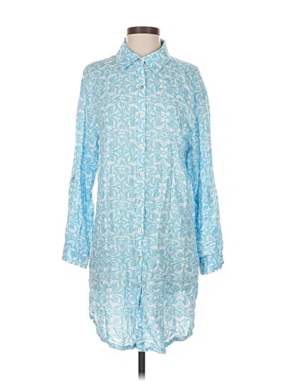 Pre-owned Rachel Zoe Tjx Long Sleeve Button Down Shirt In Blue
