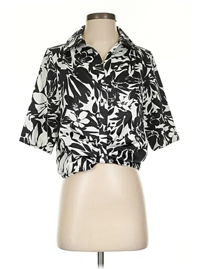 Pre-owned Rachel Zoe Tjx Short Sleeve Blouse In Black