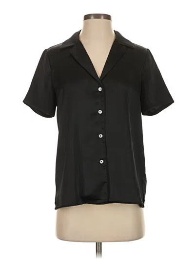 Pre-owned Rachel Zoe Tjx Short Sleeve Blouse In Black