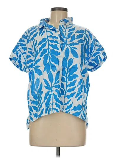 Pre-owned Rachel Zoe Tjx Short Sleeve Blouse In Blue