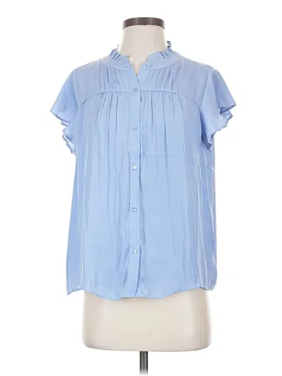 Pre-owned Rachel Zoe Tjx Short Sleeve Blouse In Blue