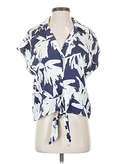 Pre-owned Rachel Zoe Tjx Short Sleeve Blouse In Blue