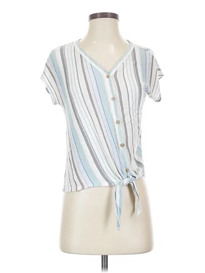 Pre-owned Rachel Zoe Tjx Short Sleeve Blouse In Blue