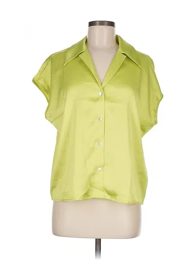 Pre-owned Rachel Zoe Tjx Short Sleeve Blouse In Green