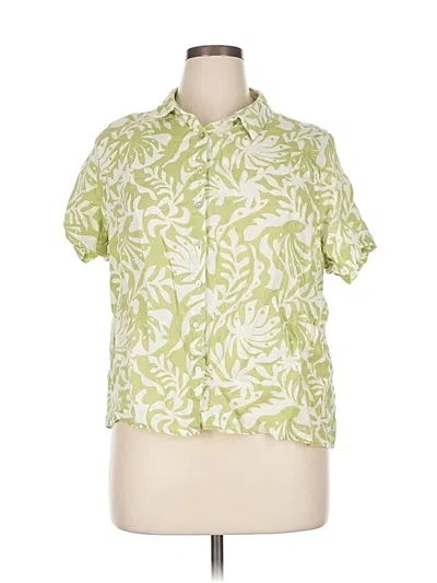 Pre-owned Rachel Zoe Tjx Short Sleeve Blouse In Green