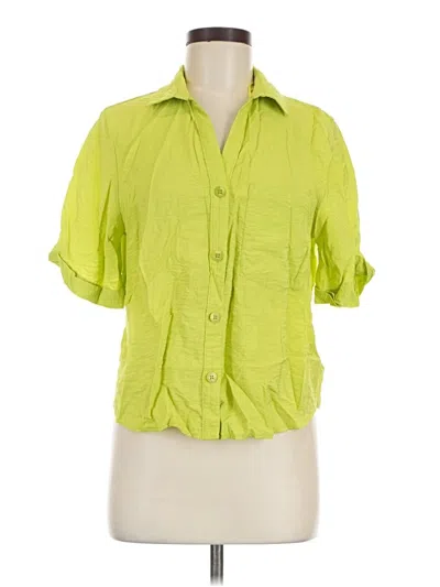 Pre-owned Rachel Zoe Tjx Short Sleeve Blouse In Green